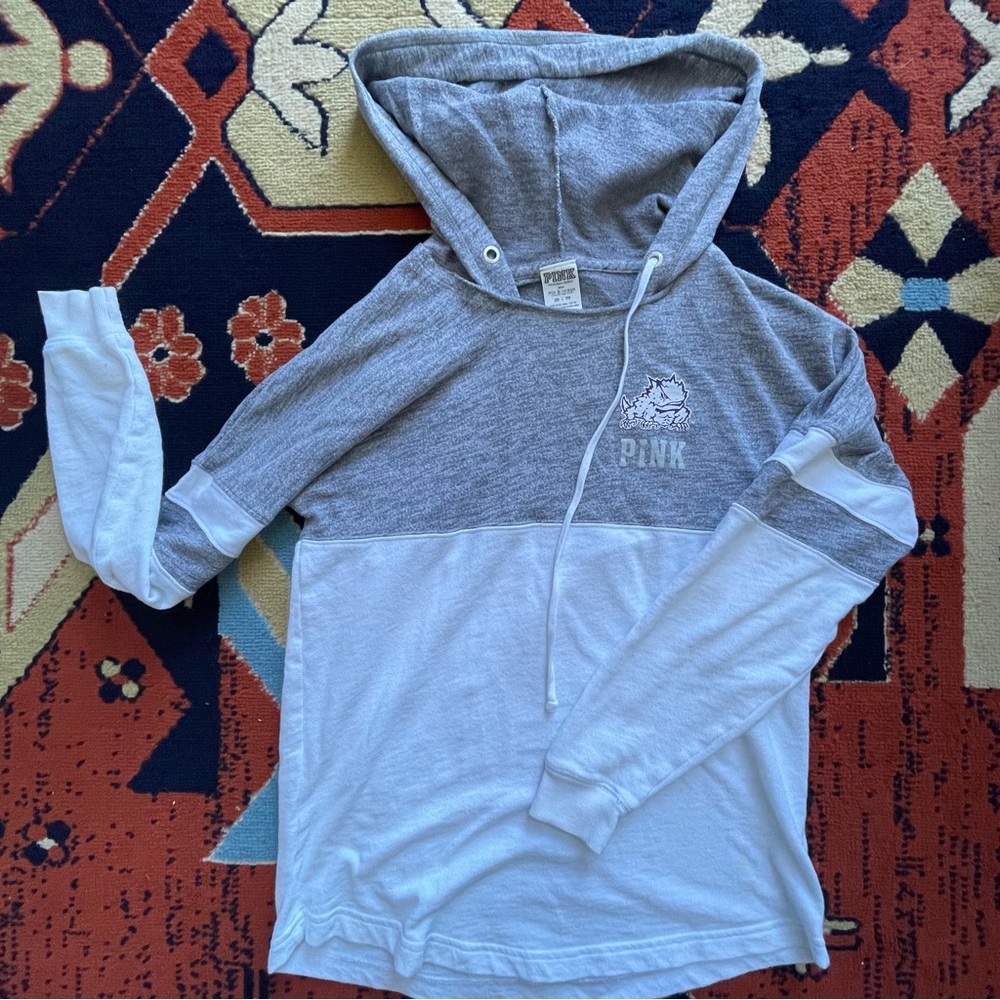 Victoria’s Secret PINK TCU Pullover Hoodie, Lightweight, Size XS